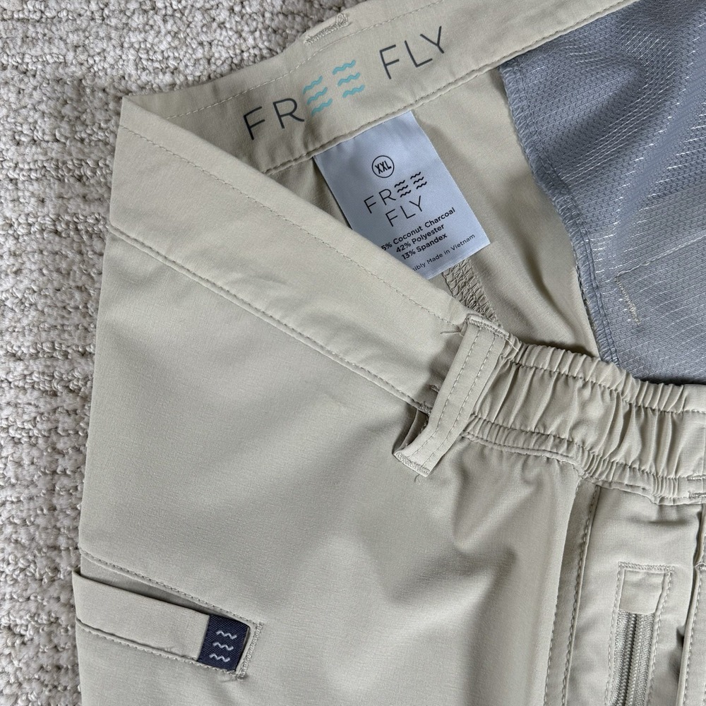 Free Fly Men's 2XL Beige Coconut Charcoal 7" Chino Shorts